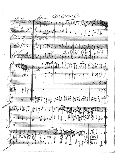 First page of Concerto Grosso in E minor
