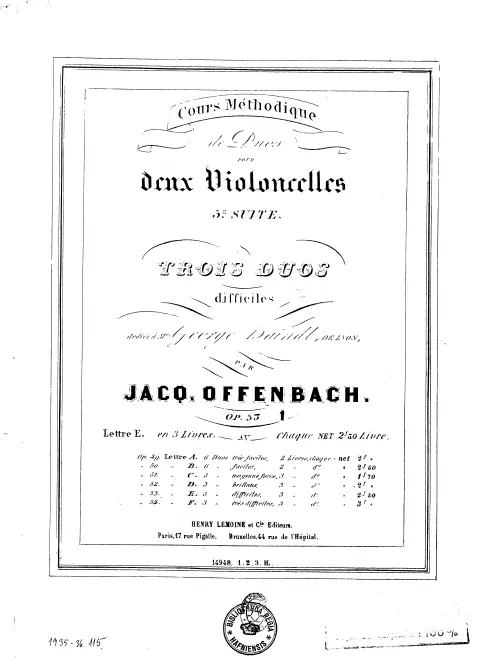 First page of Duos for 2 Cellos, Op.53