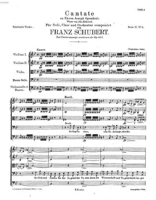 First page of Kantate zu Ehren von Josef Spendou