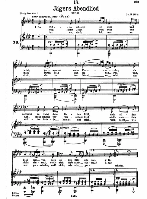 Complete Score (Low voice, Transposed to )