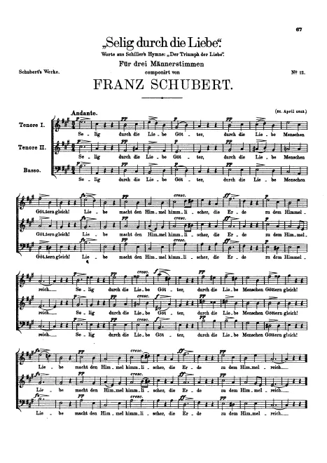 First page of Selig durch die Liebe