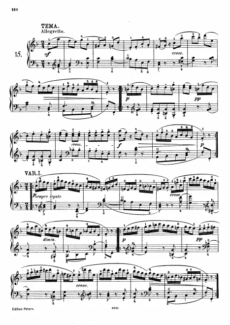 First page of 6 Variations in F major