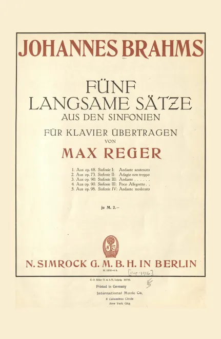 First page of 5 Langsame Sätze aus den Sinfonien