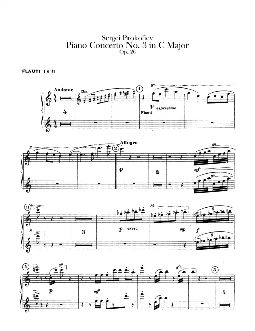 First page of Piano Concerto No.3