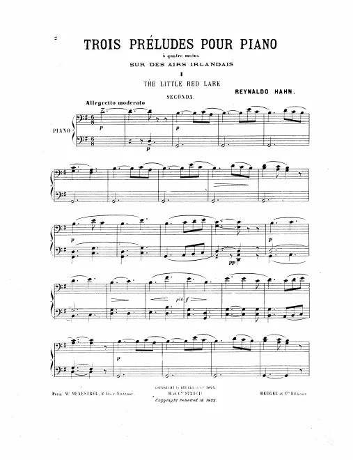 First page of 3 Préludes sur des airs populaires irlandais