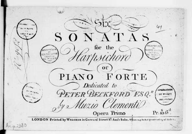 First page of Six Piano Sonatas