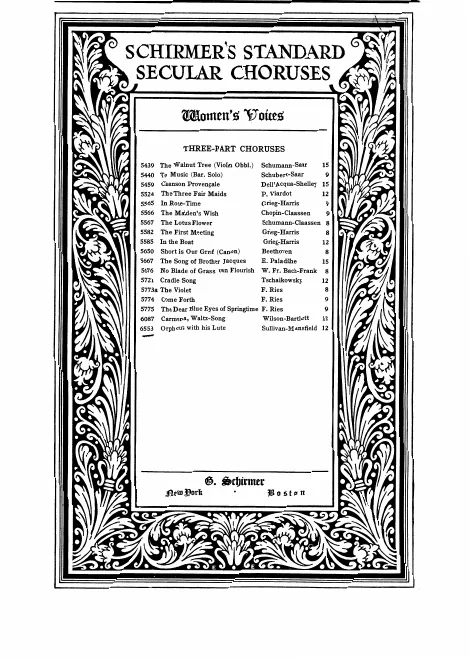 First page of Shakespeare Songs
