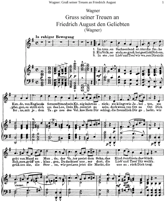 First page of Gruß seiner Treuen an Friedrich August