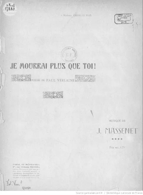 First page of Je mourrai plus que toi !