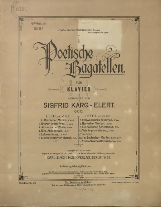 First page of Poetische Bagatellen