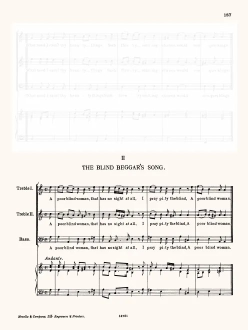 First page of A Poor Blind Woman, ZD 171