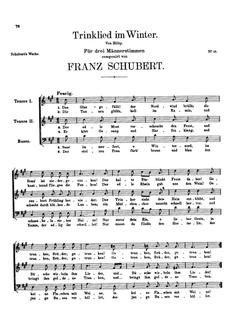 First page of Trinklied im Winter