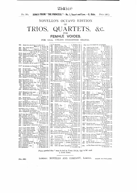 First page of Songs from 'The Princess'