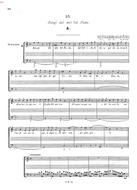 First page of Lungi dal mio bel nume
