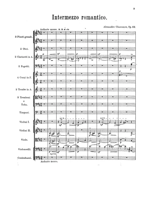 First page of Intermezzo romantico