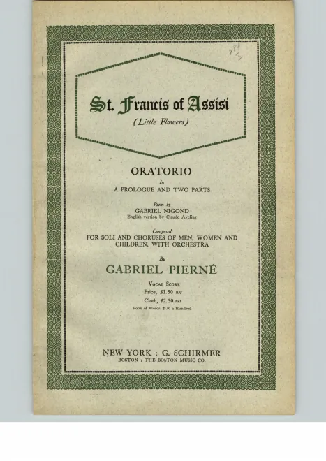 First page of Saint François d'Assise