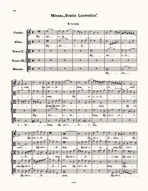 First page of Missa Beatus Laurentius