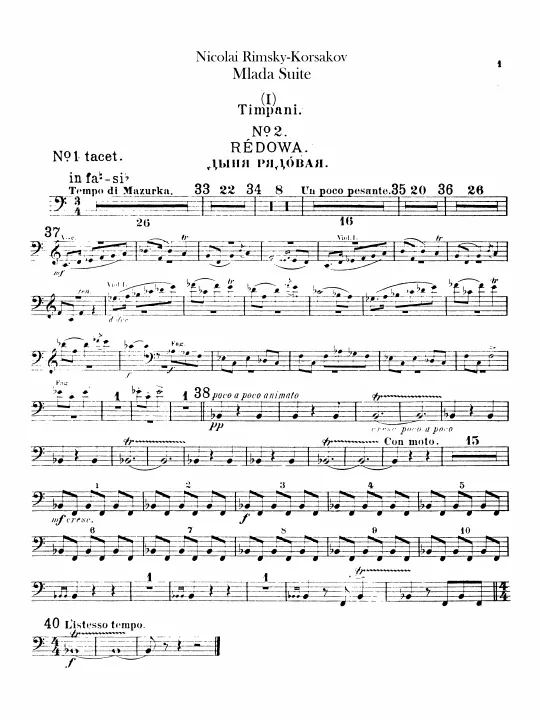 First page of Mlada Suite