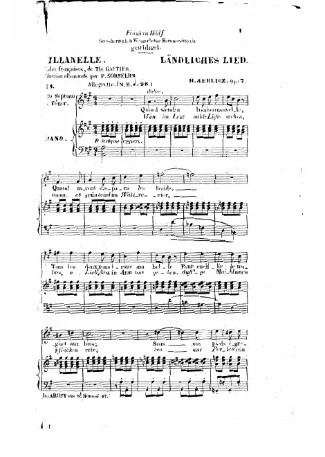 First page of Les nuits d’été (Summer Nights)