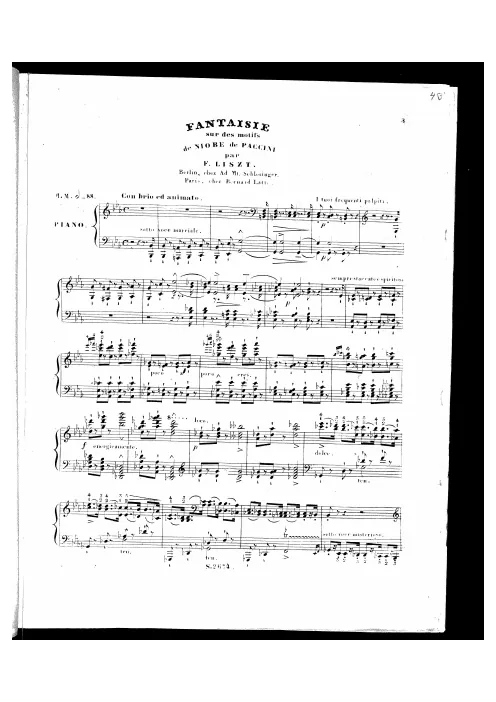 First page of Grande fantaisie sur des motifs de Niobe