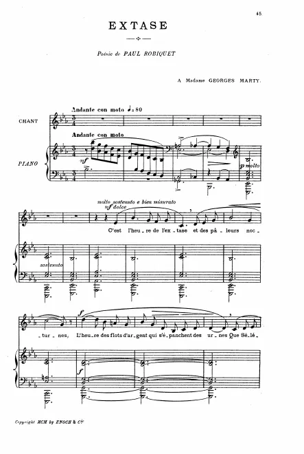 First page of Extase