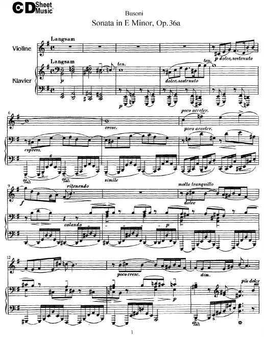 First page of Violin Sonata No.2