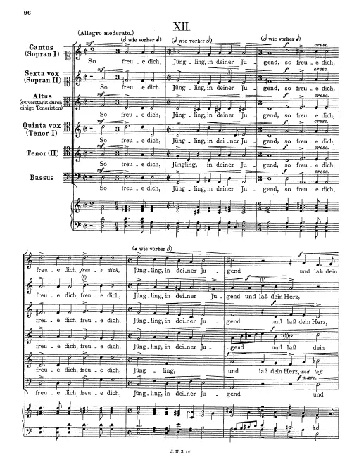 First page of So freue dich, Jüngling, in deiner Jugend