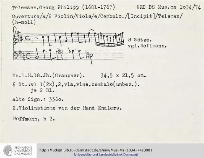 First page of Ouverture-Suite in B minor