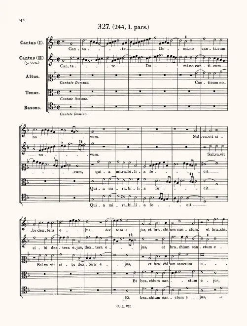 First page of Cantate Domino canticum novum