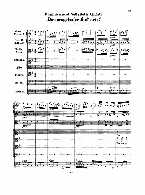 First page of Das neugeborne Kindelein