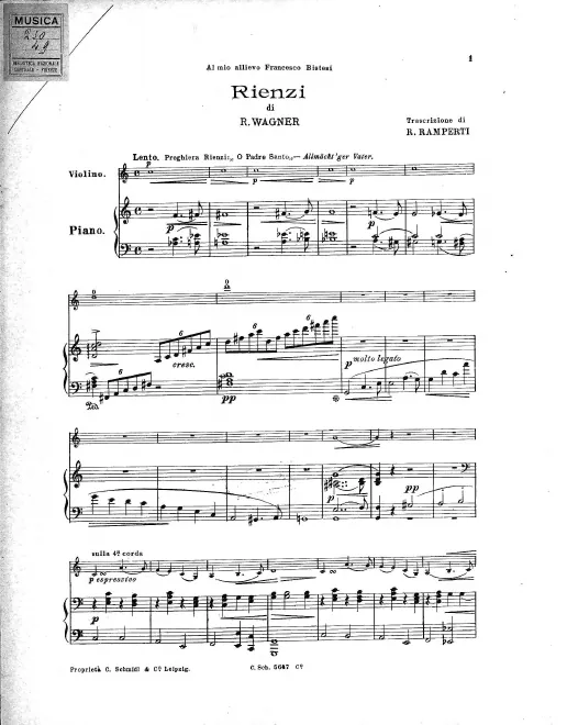 First page of Rienzi, der Letzte der Tribunen