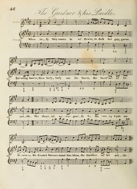 First page of The Gard'ner wi' his Paidle