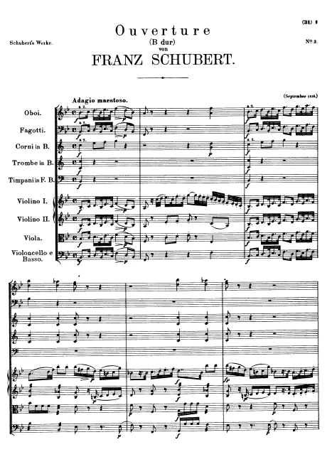 First page of Overture in B-flat major