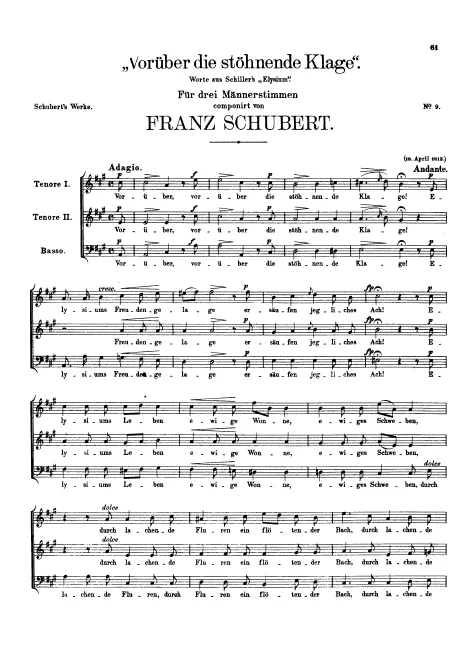First page of Vorüber die stöhnende Klage