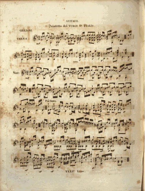 First page of Quintetto del Turco in Italia