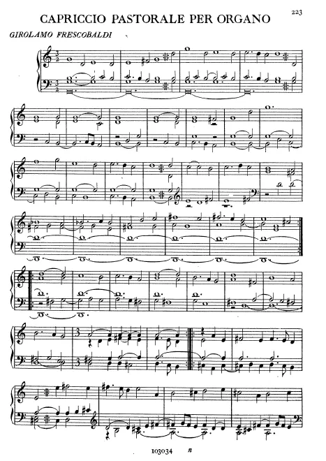 First page of Capriccio Pastorale