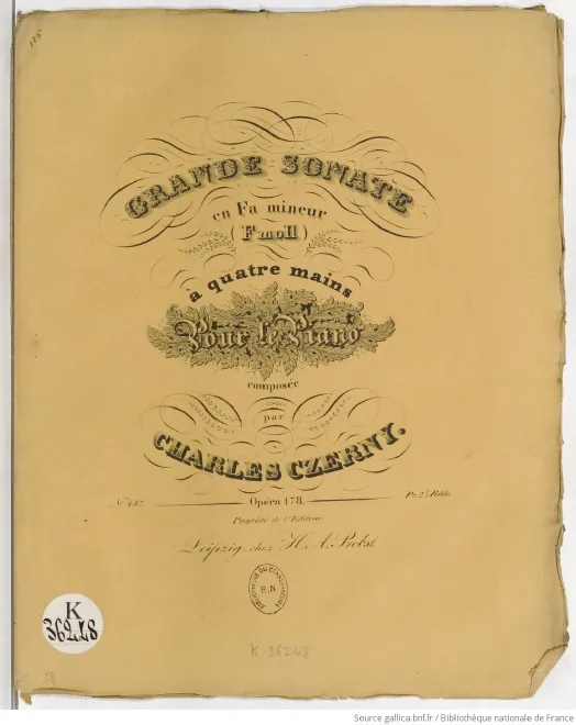 First page of Grand Sonata in F minor for Piano 4-Hands