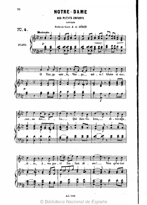 First page of Notre-Dame des petits enfants