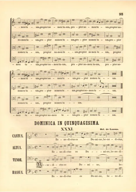 First page of Benedictus es Domine