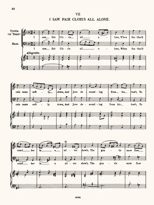First page of I Saw Fair Cloris All Alone