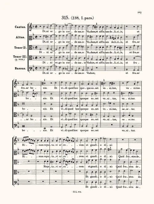First page of Dixi ergo in corde meo