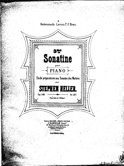 First page of Piano Sonatina No.3, Op.149