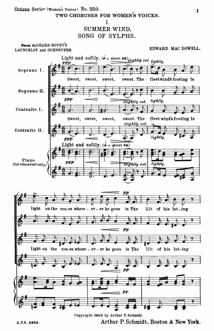 First page of Summer Wind