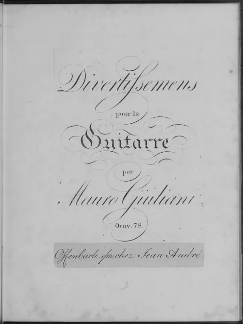 First page of Divertimenti, Op.78