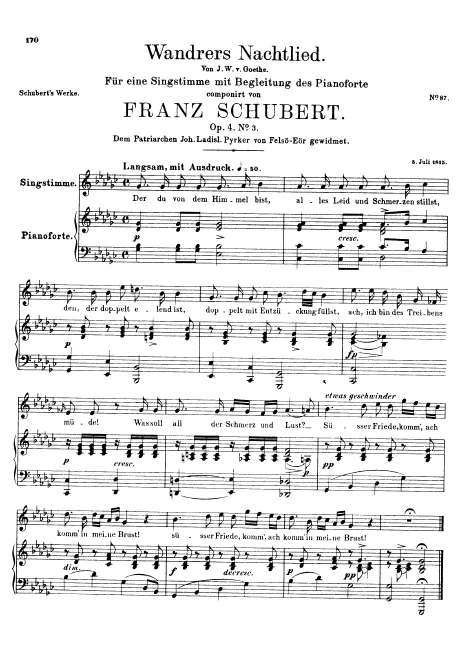 First page of Wandrers Nachtlied