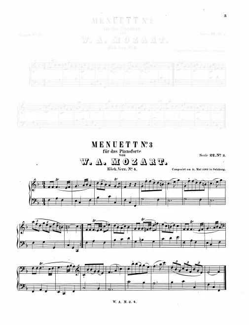 First page of Minuet in F Major