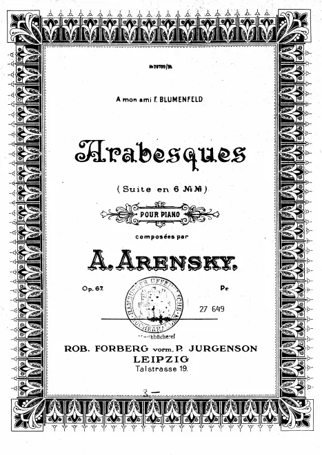 First page of Arabesques