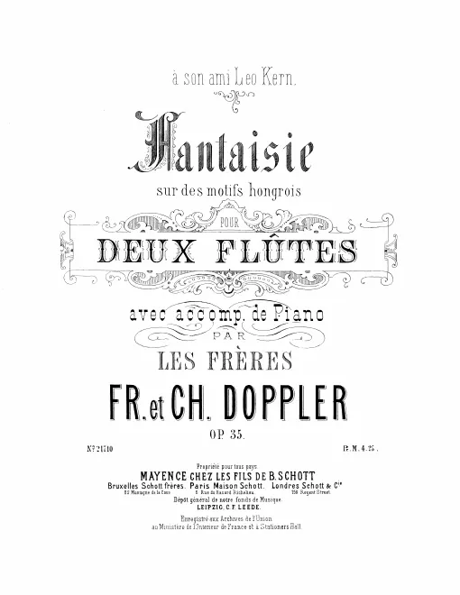 First page of Fantaisie sur des motifs hongrois