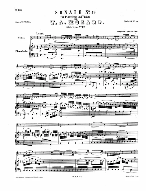 First page of Violin Sonata