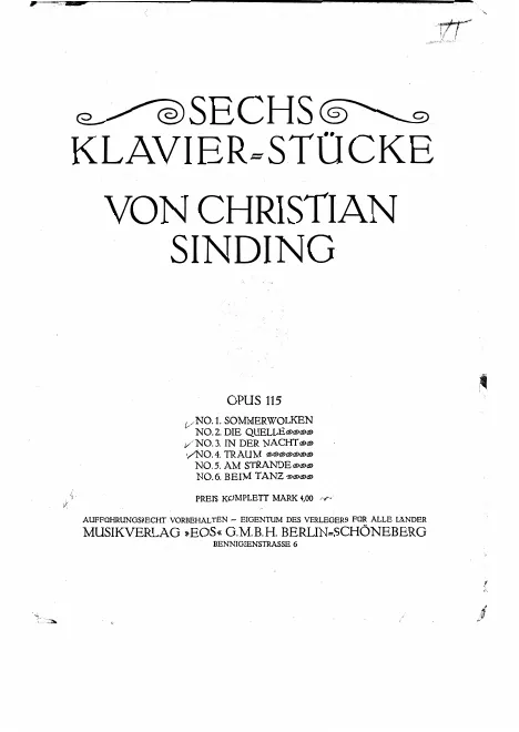 First page of 6 Klavierstücke